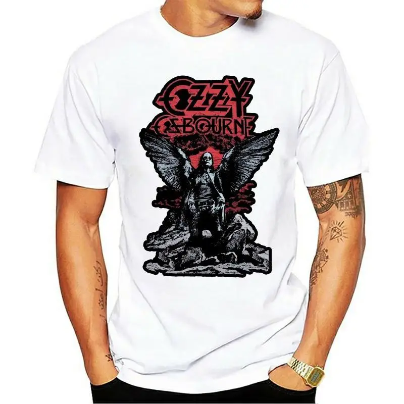 2020 Fashion T-shirt Brand Men Tops Streetwear Solid Color Short Sleeve Ozzy Osbourne Angels Light | Мужская одежда