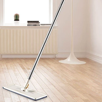 

Sanitary Flat Mop Set Replacement Cloth Tool Floor Cleaning Handfree Home Kitchen Space Saving Rebound Automatic Squeeze Bucket