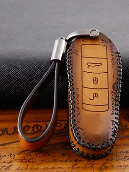 

Leather Car Key Case Cover Chain Holder for Porsche Cayenne 911 966 Panamera Macan Protection Shell 2020 Auto Accessories