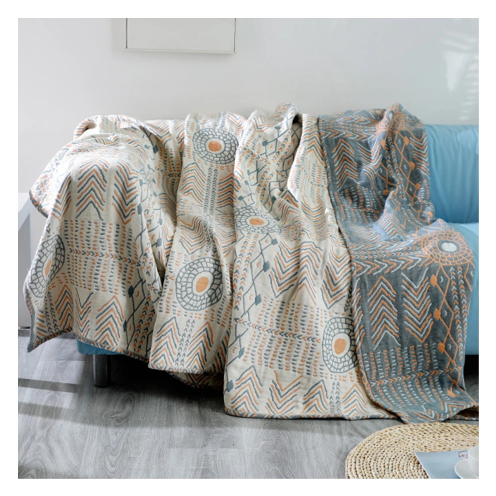 Bohemian Sofa Towel, 4 Layers, Gauze Cotton, Sofa Cover Blanket, Cushion Towel Quilt, Four Seasons 6