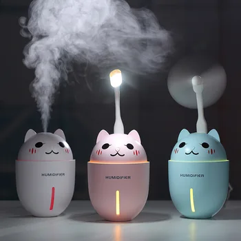 

3 In 1 320ML Car Mini USB Fan Ultrasonic Humidifier Portable Air Humidifier Essential Oil Diffuser Aromas For Home With LED