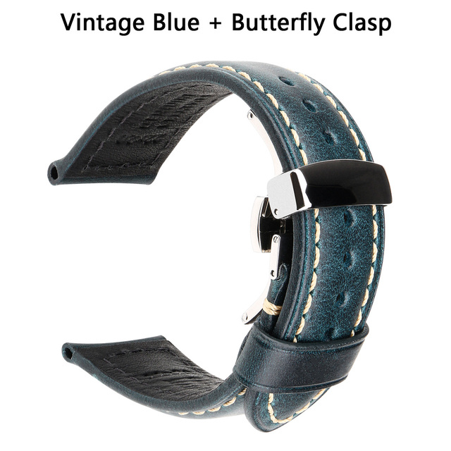 Oil Wax Genuine Leather Watch Band 20mm Watch Bracelet For Huawei Watch Watchbands For Samsung Galaxy Smartwatch Strap