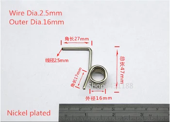 

2pcs/lot 2.5*16mm 4circles Steel spring Torsion spring Heteromorphic spring Rotating spring Nickel plated