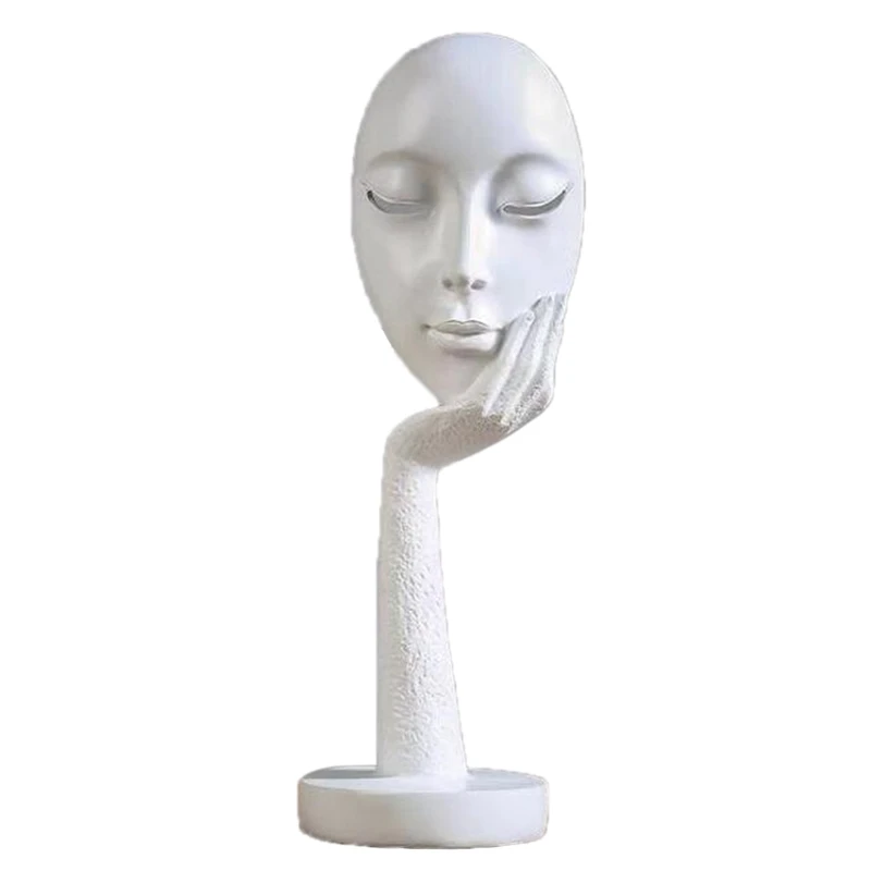 

Modern Human Meditators Abstract Lady Face Character Resin Statues Sculpture Art Crafts Figurine Home Decorative Display
