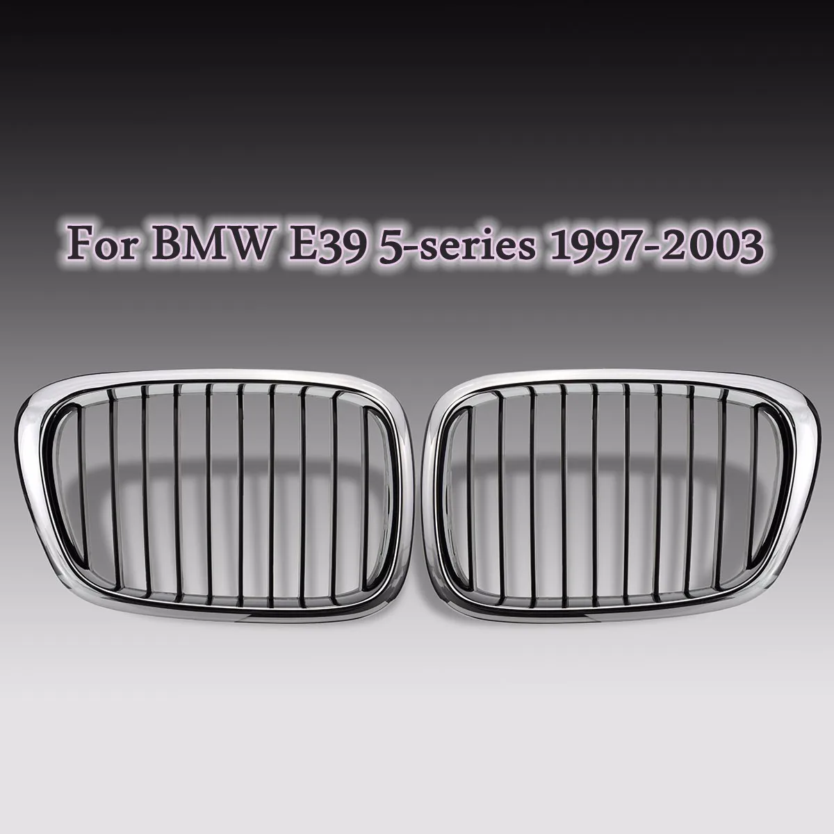 2Pcs Chrome Black Auto Front Kidney Grille Grilles For BMW E39 M5 5 Series 525i 528i 530i 540i 1995-1999 2000 2001 2002 2003 | Автомобили