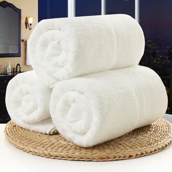 

White Bath Towels Quick dry Thick dobby Cotton Beach Hotel Home Use Bathrobe High Absorbent bathroom Face hand Towel toalla