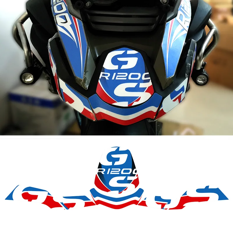 For BMW R1200GS R1200 R 1200 ADV GS GSA Front Fender Beak Extension Cove Windshield Screen Windscreen Stickers Decals Adventure for bmw r1250gs r1250 r 1250 adv gs front fender beak extension cover windshield screen windscreen motorcycle stickers adventure