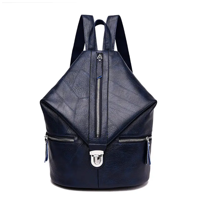 Винтажный женский рюкзак, высокое качество, Молодежные кожаные рюкзаки для девочек-подростков, женская школьная сумка, рюкзак, mochila feminina - Цвет: Blue