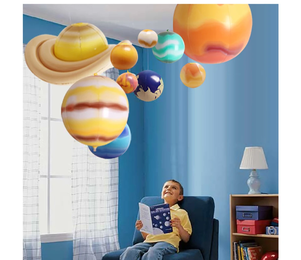 

10PCs/lot Inflatable Nine Planets Solar System Teaching Props Model Mall Decoration Inflatable Beach Ball Children Scientific