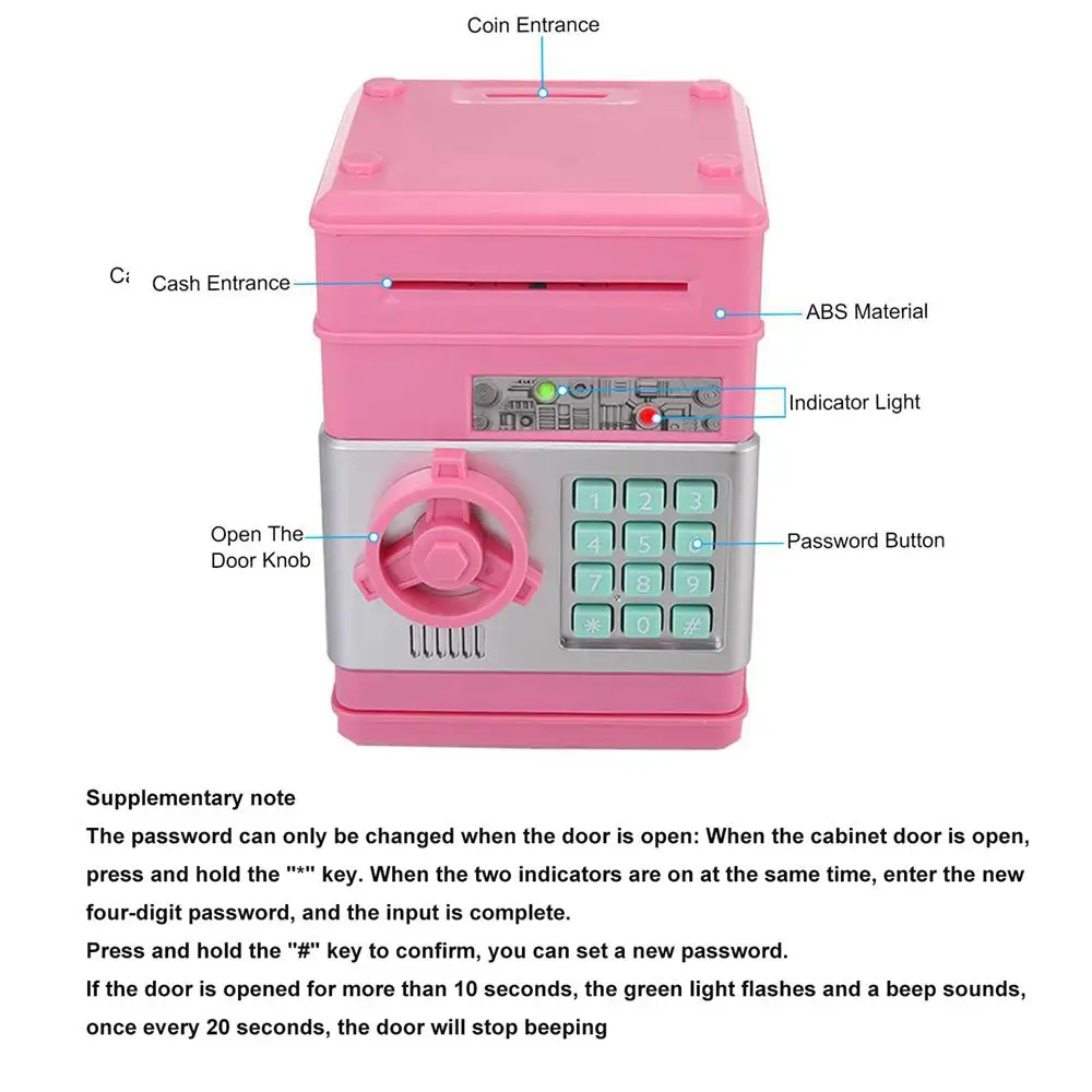 Банкомат пароль Копилка электронная коробка для денег наличные монеты сохранение коробка Банкомат Банк Автоматический депозит банкнота подарок для детей