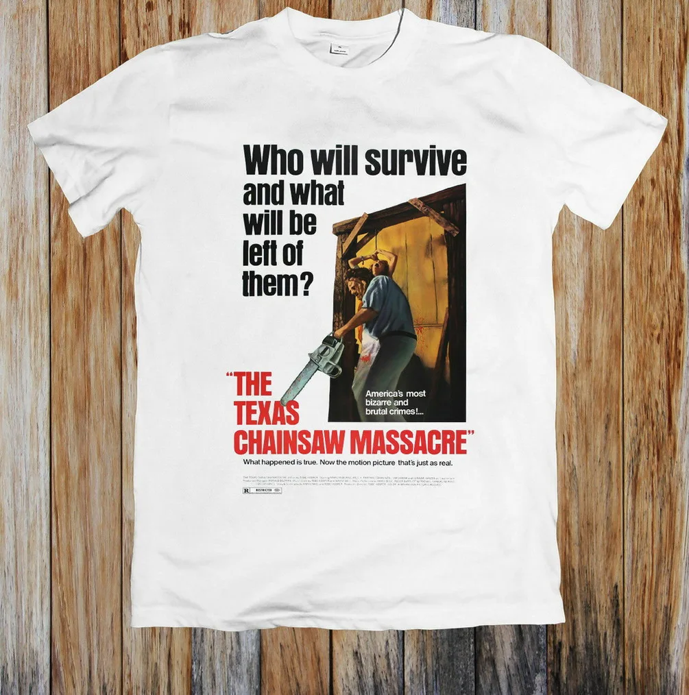 Texas Chainsaw Massacre 1970-х ретро постер фильма унисекс футболка (2) фирменная одежда Топы |