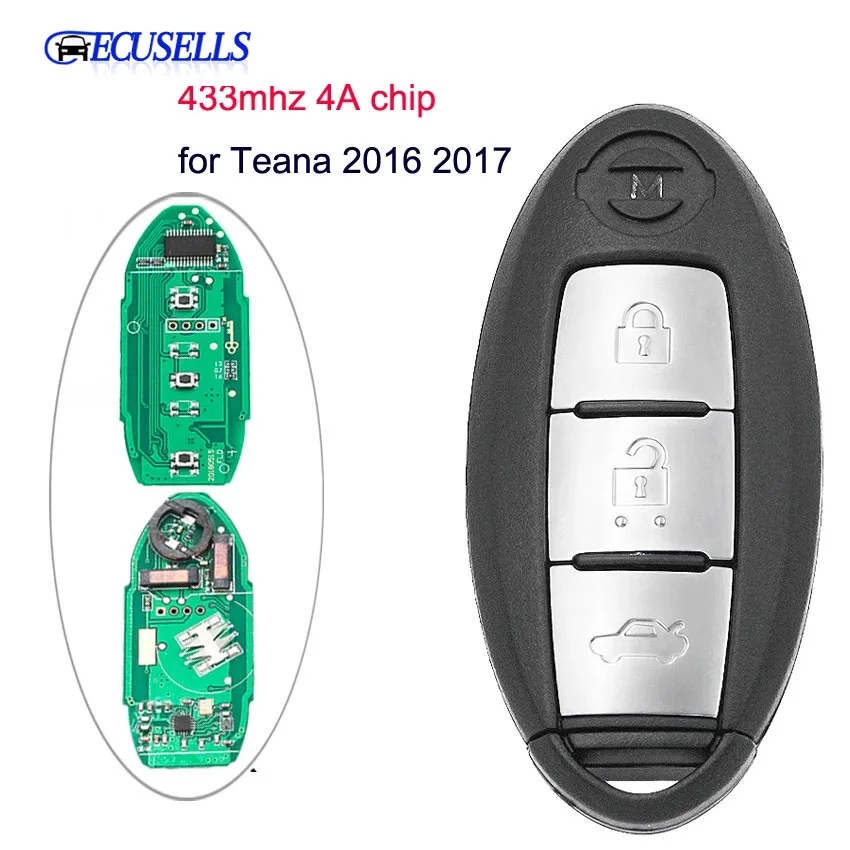 Система управления без ключа 3 кнопки 433 МГц с чипом 4A для Nissan Teana 2016 2017|chip|chip keys
