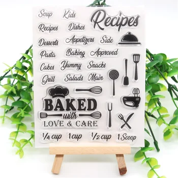 

KSCRAFT Recipes Transparent Clear Silicone Stamps for DIY Scrapbooking/Card Making/Kids Crafts Fun Decoration Supplies