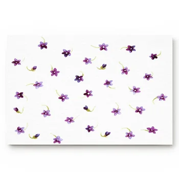 

Purple Rose Flower Watercolor Kitchen Floor Bath Entrance Rug Mat Absorbent Indoor Bathroom Decor Doormats