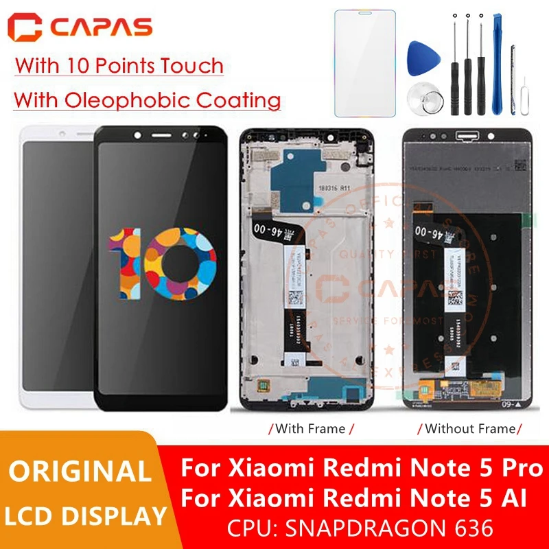 Оригинальный ЖК дисплей для Xiaomi Redmi Note 5 Pro экран + рамка Snapdragon 636 сенсорный