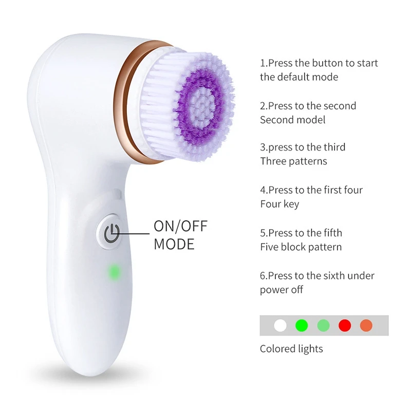 Rechargeable Electric Facial Cleansing Brush Massager Ultrasonic Vibration Pore Face Cleaning Device Skin Care Face Brush Wash Rechargeable Electric Facial Cleansing Brush Massager Ultrasonic Vibration Pore Face Cleaning Device Skin Care Face Brush Wash