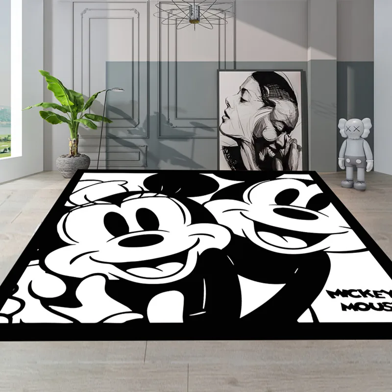 Disney Mickey Minnie Mouse Kids Playmat Washable Rug Mat for Boys Girls Living Room Modern Printing Geometric Floor Carpet