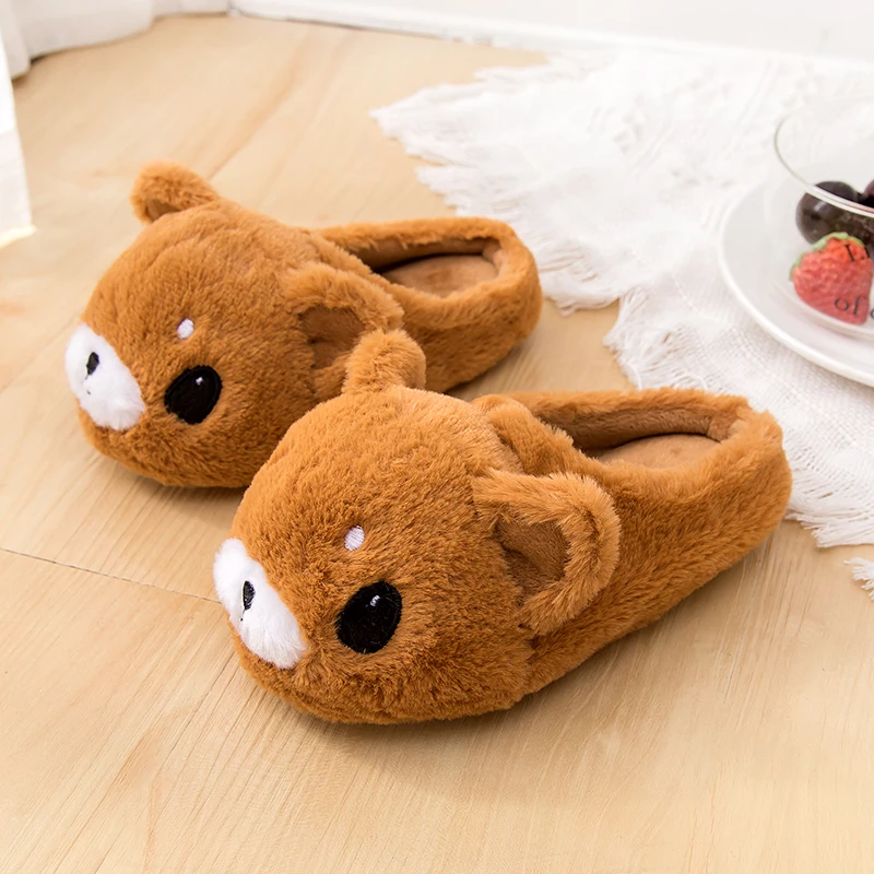 

Super soft cute indoor slippers warm bear house shoes for winter animal shoes for kids