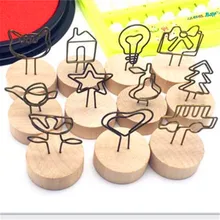 4 см креативная круглая деревянная железная фото Закладка-магнит имя Подвеска-открытка держатель рамка для картин стол Weddding фото держатель