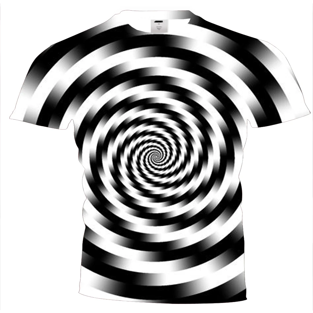 

UNEY Men's Psychedelic spin T-Shirt Short Sleeve Swirl Tops Tees 3D Pattern Shirt Men/Woman Shirt Visual deception Tees