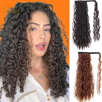 

TALANG 24-inch long curly ponytail clip, synthetic hair accessory, wrapped in warm fiber