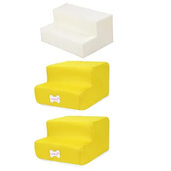 

New 2 Steps Mesh Pet Non-slip Bottom Stairs And Ladder Cover Combination For Small Dogs Old Dog Cats Cushion Mat Yellow 19Dec25