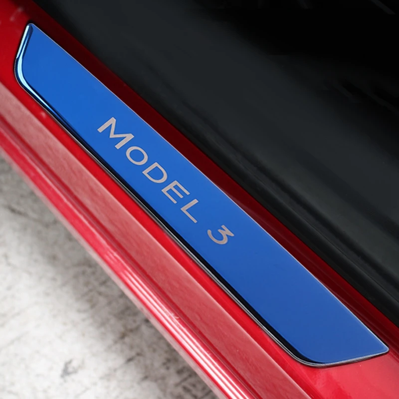 Модель 3 Накладка на порог двери автомобиля из нержавеющей стали для Tesla модель 3 приветствуется защита педали 3 типа двери Si