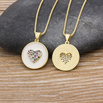 

New Design Romantic Heart Necklace Pendant Copper Cubic Zirconia Chain Necklace Charm Wedding Party Jewelry Gift For Women