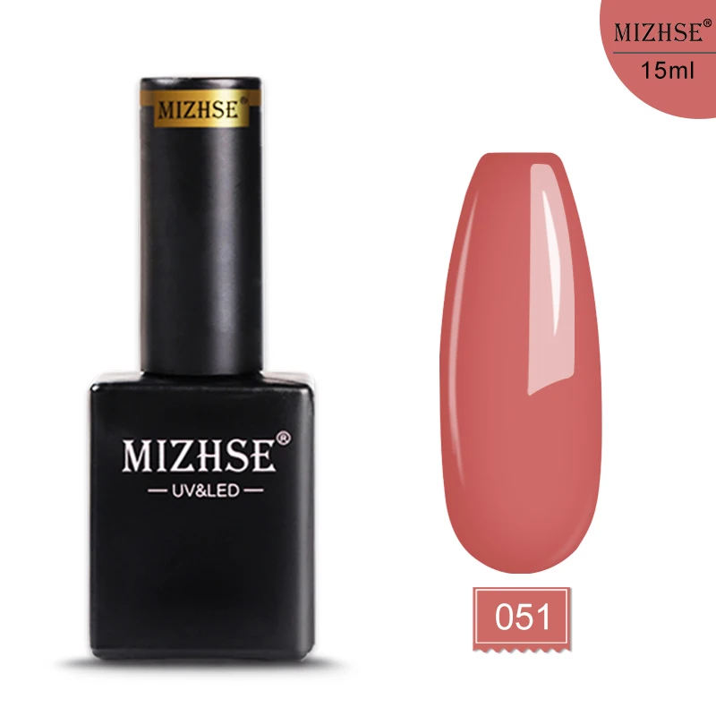 E051 MIZHSE 15 мл 2 шт./компл. Чистый гель для ногтей с блестками Польский Комплект Стекло бутылка Розовый Гибридный Цвет серии Блестки био-Гели Soak Off УФ гель-Лаки - Цвет: E051