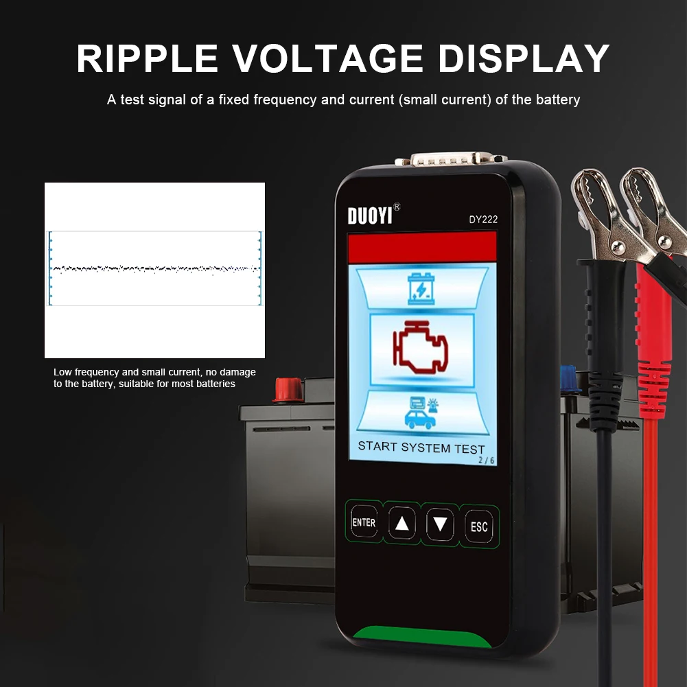 DY222 12V/24V Car Battery Load Tester Multifunctional Battery Health