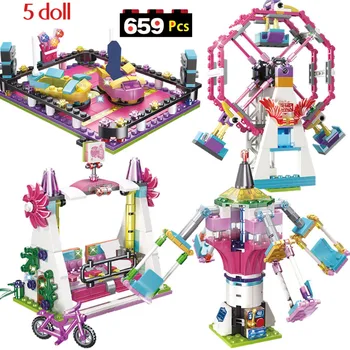 

669PCS Girls Series City Fun Park Carnival Of Joy Blocks Compatible Lepining Girl Friends Building Blocks Toys For Girl Childr