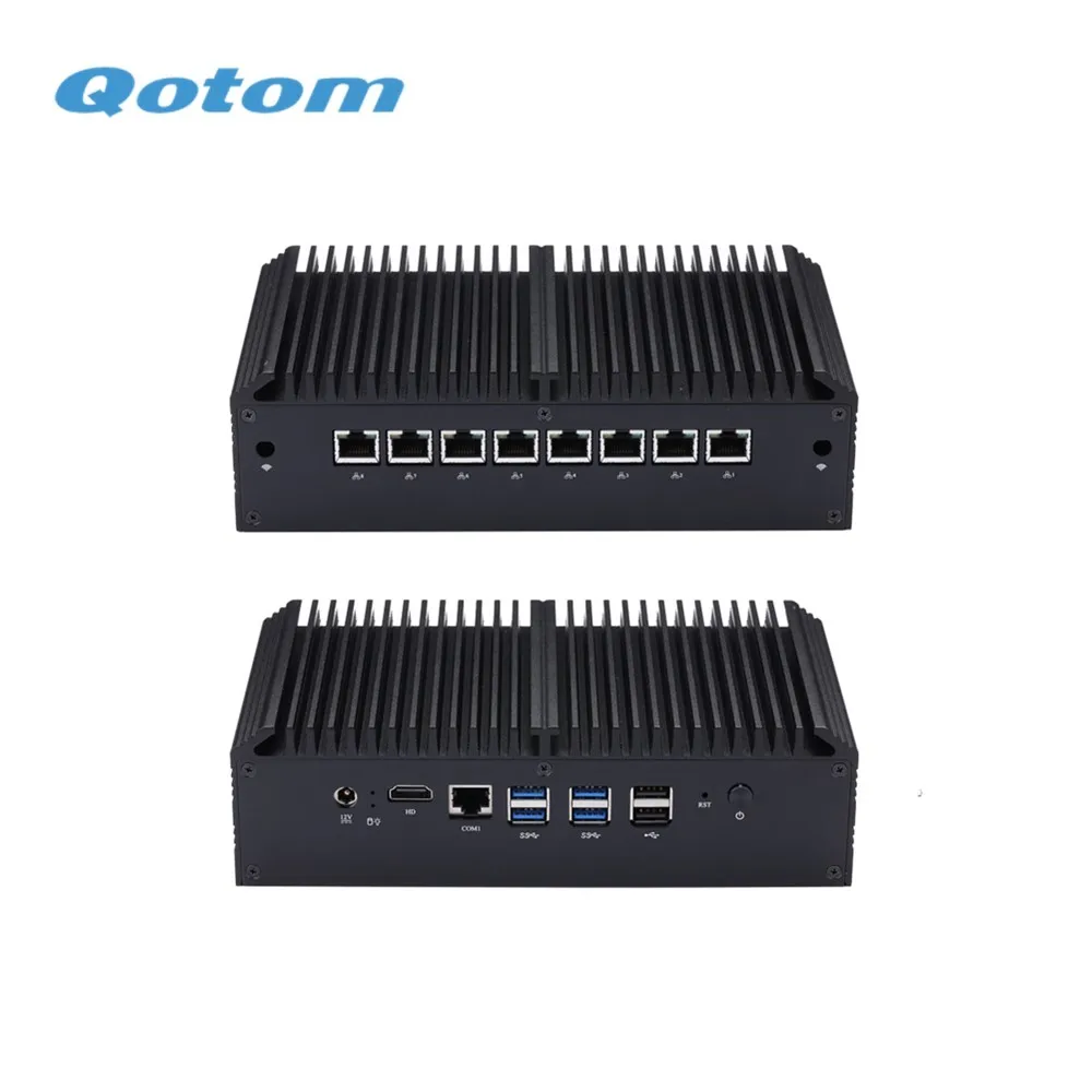 QOTOM 8 LAN Порты и разъёмы брандмауэр Micro устройство Mini PC Q818GE Q838GE- Celeron 3867U Core i3-8130U AES-NI