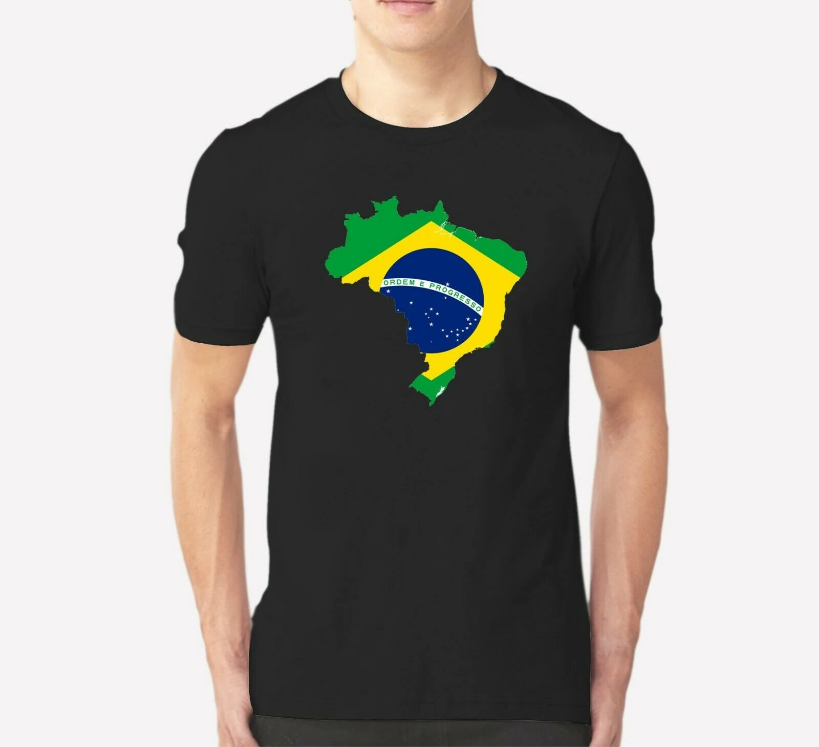男性用ブラジル国旗tシャツ カスタムコットンs 3xlのブラックtシャツ Tシャツ Aliexpress