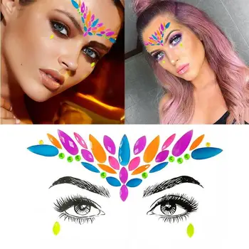 

Acrylic Body Face Decoration Crystal Diamond Tattoo Paste Rhinestone Sticker With Tear and Stick No Residual Glue Left