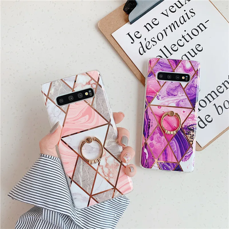 silicone case samsung FLYKYLIN Plating Marble Case For Samsung Galaxy S20 FE S9 S10 Note 20 Ultra S21 S20 S22 Plus Cover Flower Silicone Phone Coque samsung cute phone cover