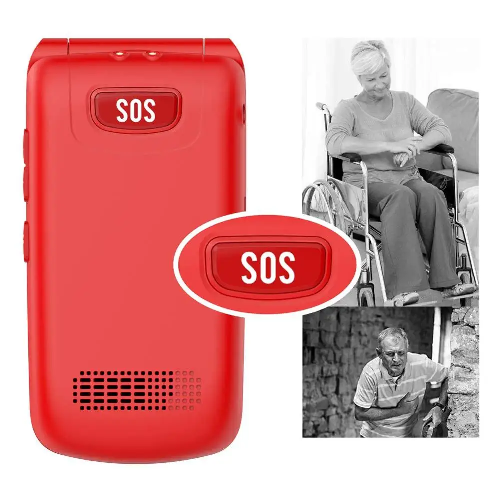 3G Flip Mobile Phone for Elderly with SOS Big