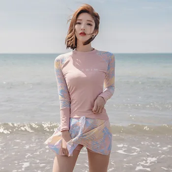 

Swimming Costume Bathing Suit 2020 Swimsuit Separate Female Fused Women Sexy Split Swimsuits With Skirt Bikini New Korean Plus
