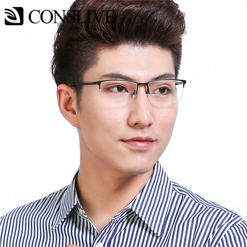 

Pure Titanium Dioptric Glasses Frame for Men RX-able Multifocal Myopic Titanium Optical Glasses Spectacles Frames 342