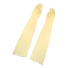 1 пара 60 см промышленные противохимические щелочные резиновые перчатки светло-желтые