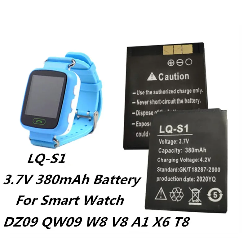 LQS1SmartWatchBattery37V380mAhRechargeableLiionPolymer