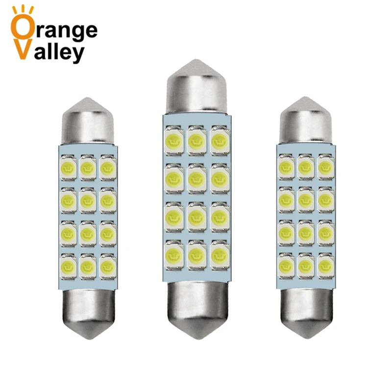 100 шт. Festoon c5w 31 мм 36 39 41 3528 1210 12 SMD СВЕТОДИОДНЫЙ купольный светильник Индикатор