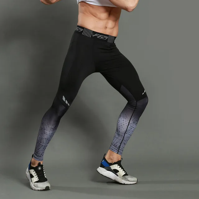 gray Tights Компрессионные штаны, мужские колготки для бега, высокие эластичные спортивные футбольные леггинсы, спортивная одежда для фитнеса, длинные брюки, mallas deporte mujer - Цвет: gray Tights