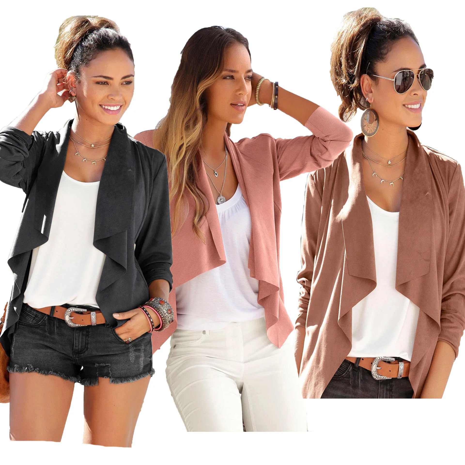

Women Casual Loose 2019 Autumn And Winter Long Sleeve Lapel Faux Leather Stitching Irregular Jacket Female Fashion Cotton Coats