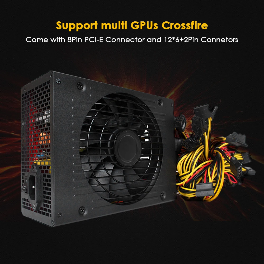 

Hot New 1800W Switching Power Supply 90 Percent High Efficiency for Ethereum S9 S7 L3 Rig Mining 180-260V