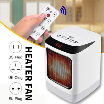 

Mini Intelligent Remote Control Home Heater Portable Timing PTC Ceramic Fan Heaters 800W US/EU Plug