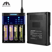 Высокое качество светодиодный Интеллектуальный Аккумулятор для AUCOOMA Q4 USB зарядное устройство 4 слота 18650 26650 AA stripline зарядка литий-ионная батарея зарядное устройство