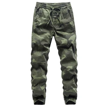 

2020 New Fashion Men's Trousers Casual Slim Camouflage Trousers Men 97%Cotton Elastic Waist Straight pants men