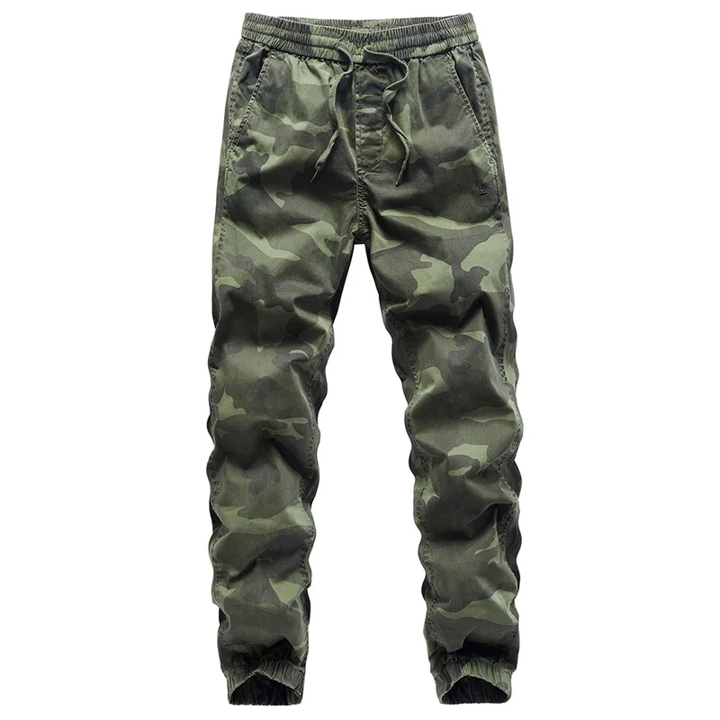 Новинка 2020 модные мужские брюки повседневные облегающие камуфляжные прямые из 97%