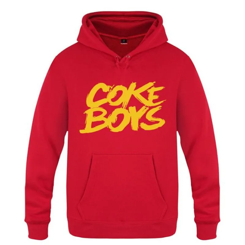red hoodie 9 Мужская толстовка с капюшоном в стиле рок, хип-хоп, с надписью «Coke» для мальчиков, мужские толстовки с капюшоном, Зимние флисовые толстовки с длинными рукавами, пуловер для катания на коньках, Moleton Masculino - Цвет: red hoodie 9