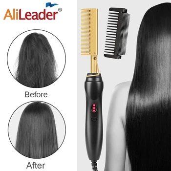 

Alileader Comb Hot Comb Electric Hot Comb Wet And Dry Hair Use Hair Curling Iron Straightener Comb Uk Titanium Alloy Hair Curler